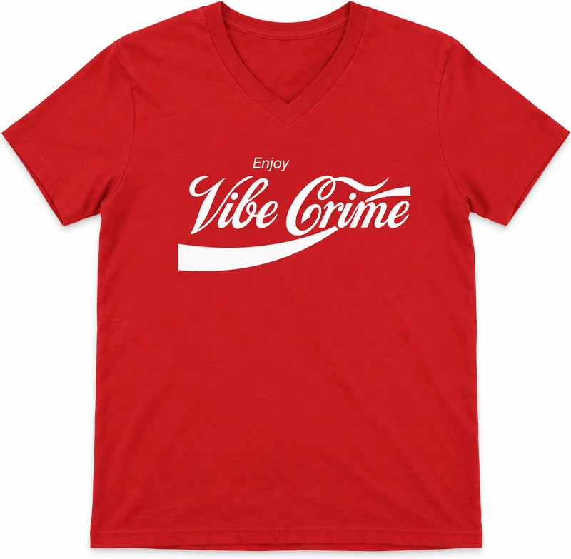 Enjoy Vibe Crime — Bella 3005 V-Neck T-Shirt