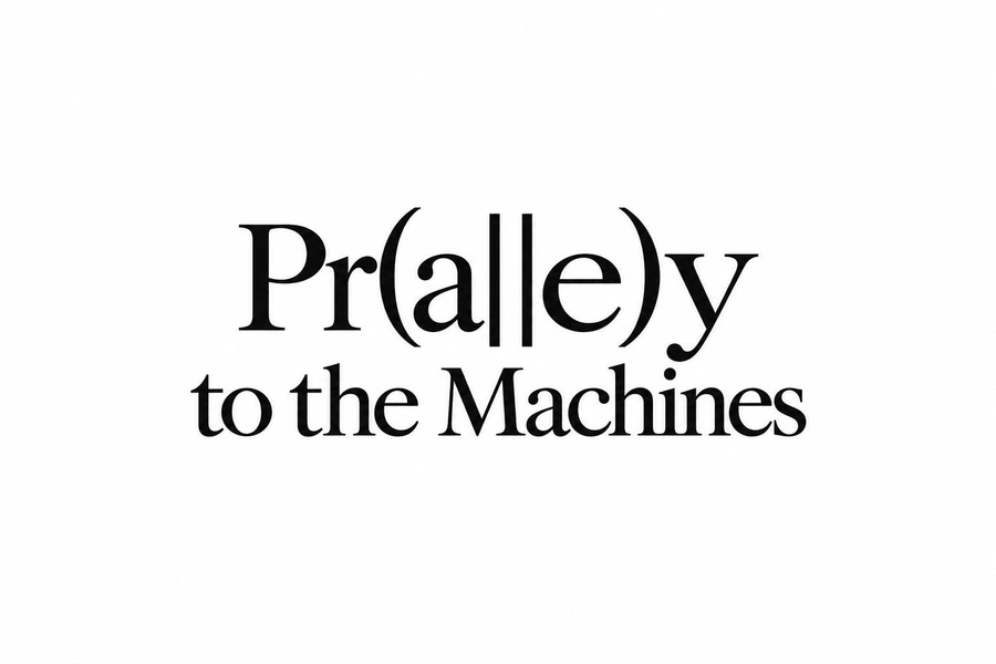 Pr(a||e)y to the Machines — White — Die-Cut Sticker